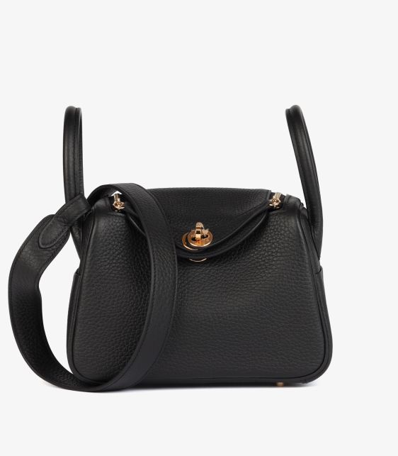 Black Clemence Leather Mini Lindy 20