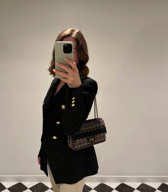 Multicolour Tweed & Black Lambskin Leather Paris-Salzburg 225 2.55 Reissue Double Flap Bag