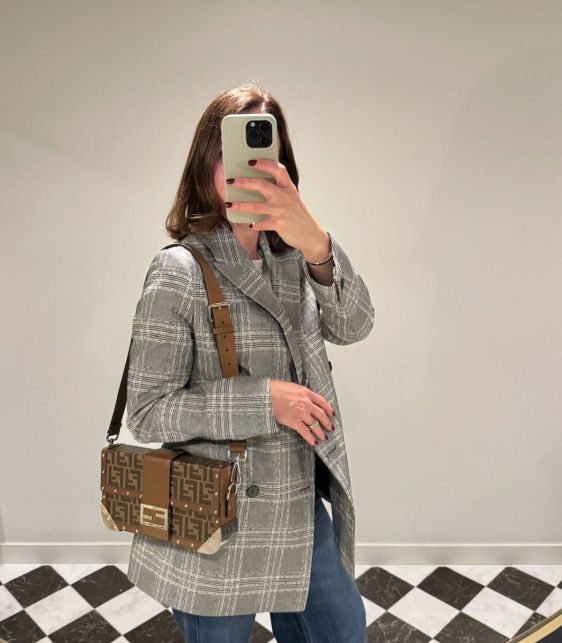 Brown Zucca Monogram Coated Canvas & Calfskin Leather Hard Trunk Baguette