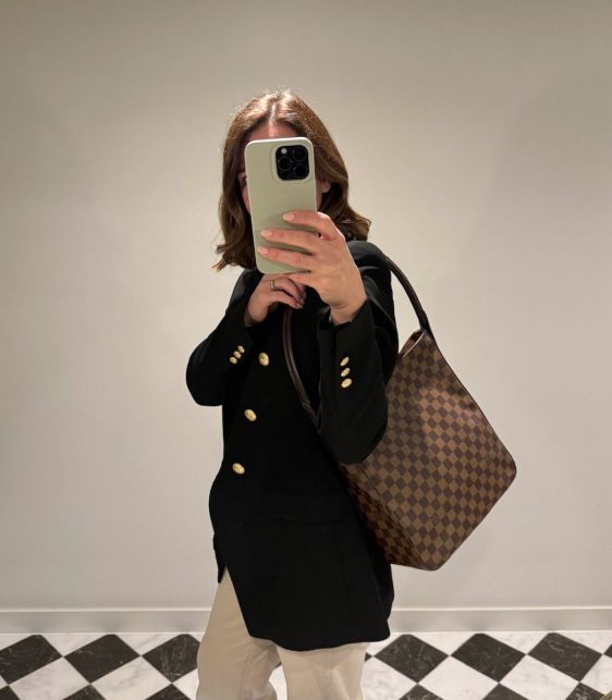 Damier Ebene Coated Canvas & Calfskin Leather Special Order Vintage Looping GM