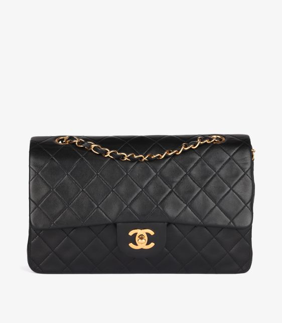 Black Quilted Lambskin Vintage Medium Classic Double Flap Bag