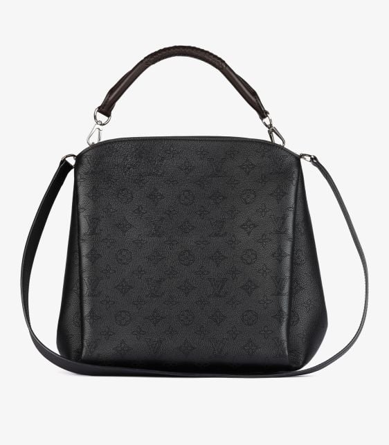 Black Monogram Perforated Mahina & Brown Calfskin Leather Babylone PM