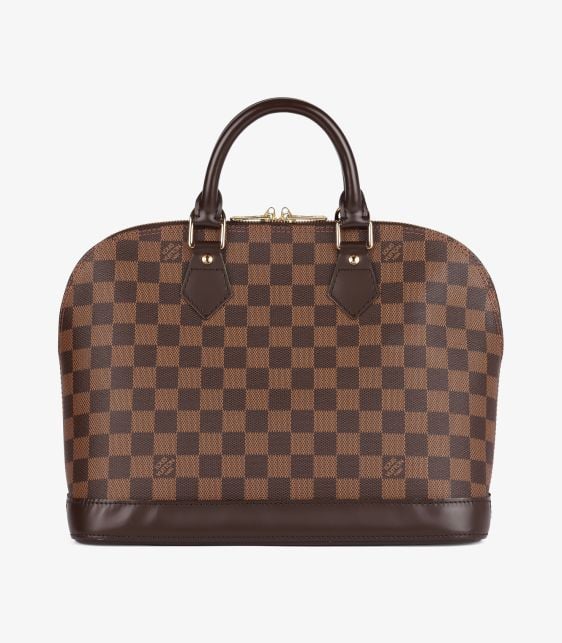 Damier Ebene Coated Canvas & Brown Calfskin Leather Vintage Alma PM