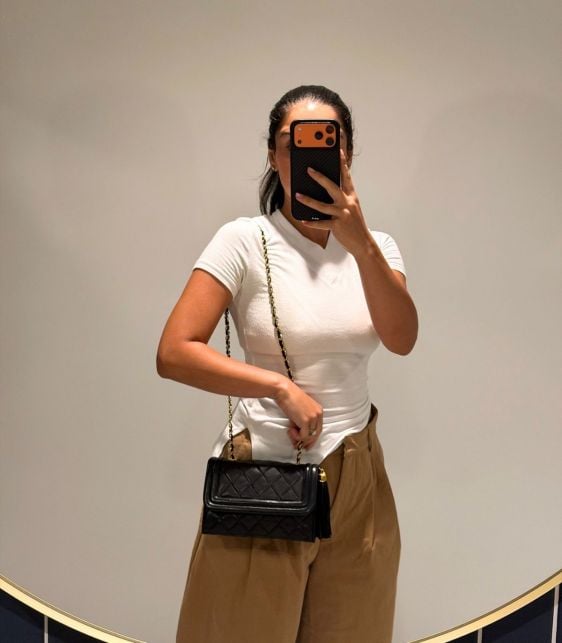 Black Quilted Lambskin Vintage Fringe Mini Timeless Single Flap Bag