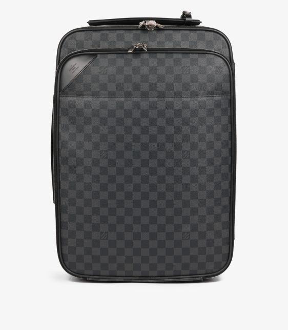 Damier Graphite Coated Canvas & Black Calfskin Leather Pegase 55