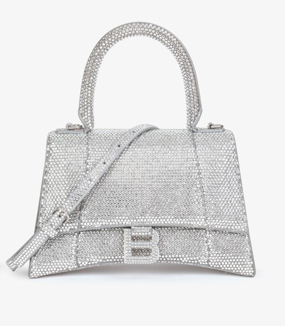 Rhinestone Embellished Suede Small Hourglass