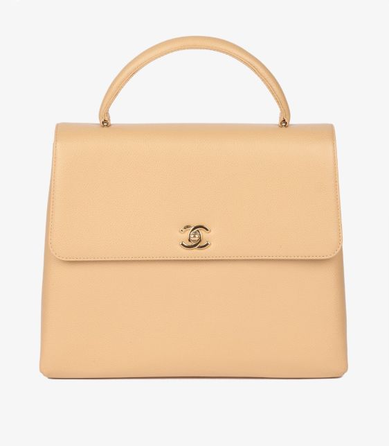 Beige Caviar Leather Vintage Classic Kelly