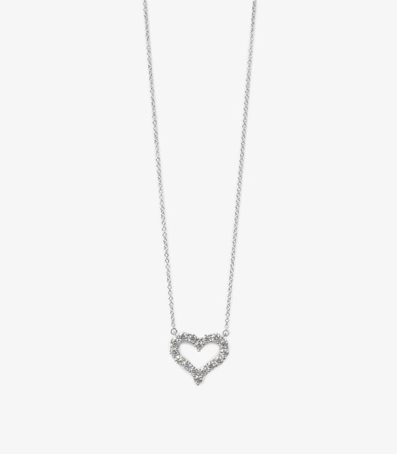 A pre-loved Tiffany & Co. Round Brilliant Cut Diamond Platinum Tiffany Hearts Small Pendant