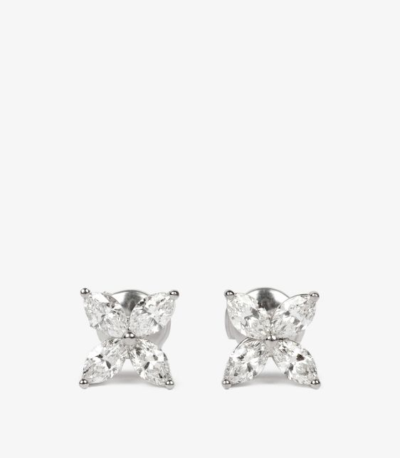 Tiffany & Co. Marquise Cut Diamond Platinum Large Victoria Earrings
