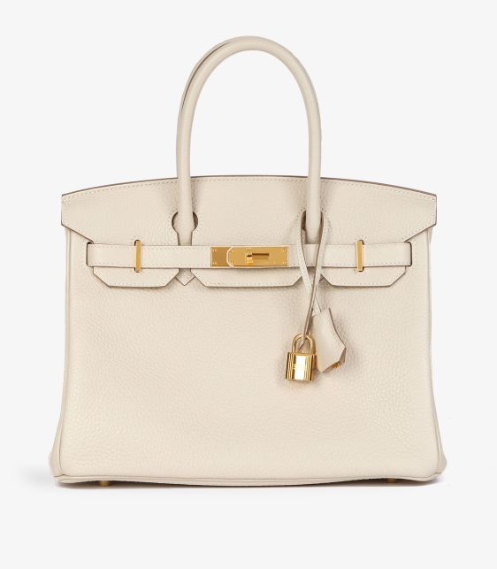 Craie Togo Leather Birkin 30cm Retourne