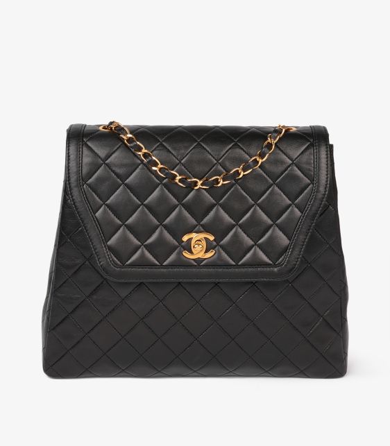 Black Quilted Lambskin Jumbo Classic Single Flap Bag