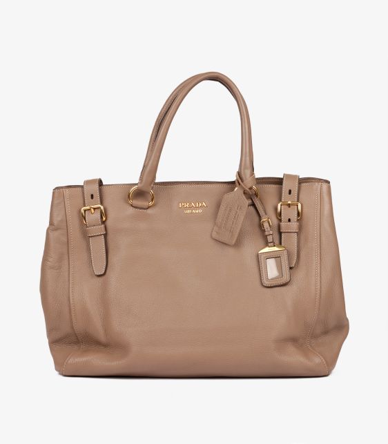 Prada Taupe Deerskin Cervo Tote