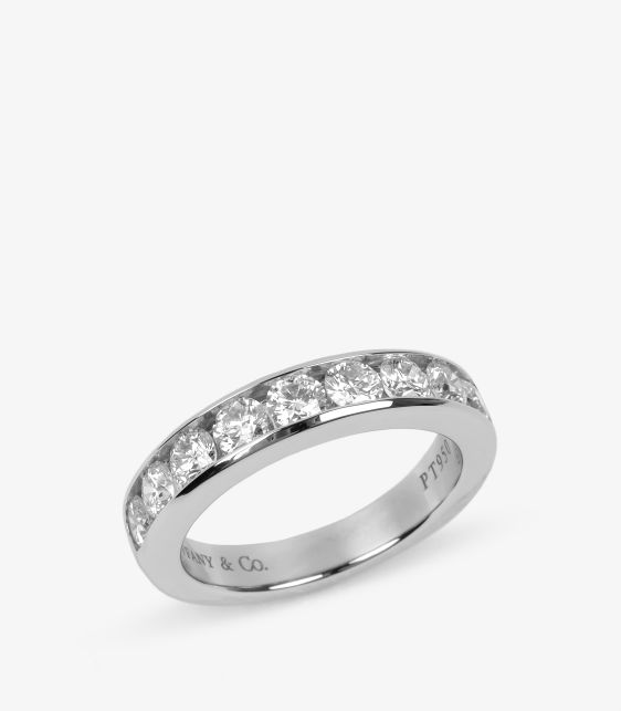 Tiffany & Co. Brilliant Cut Diamond Platinum Half Eternity Ring