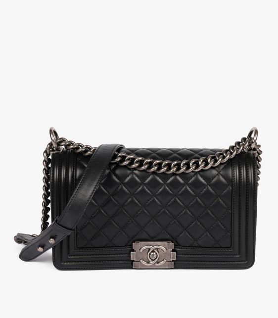 Chanel Black Quilted Lambskin Medium Le Boy