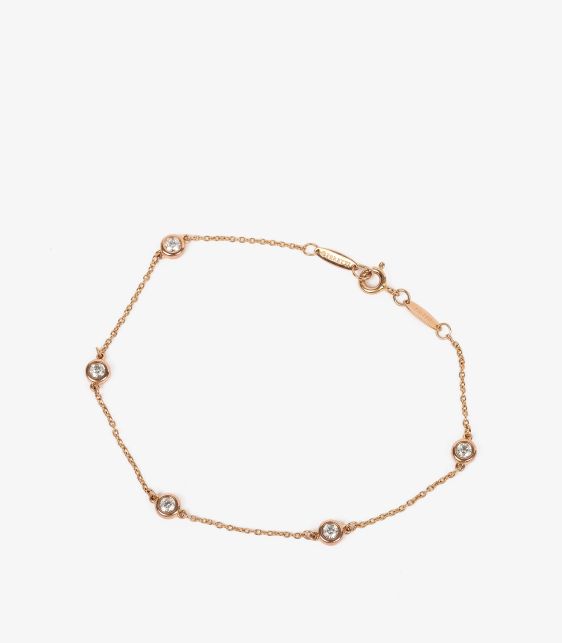 Tiffany & Co. 5 Diamond 18ct Rose Gold Elsa Peretti Diamonds by the Yard Bracelet