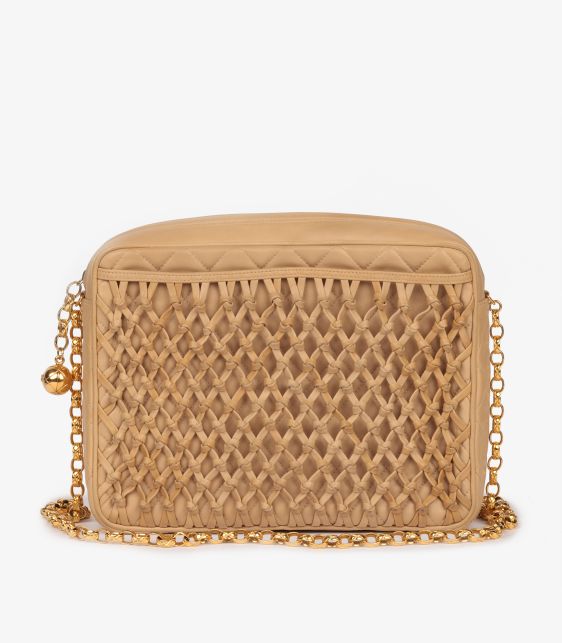 Chanel Beige Quilted Lambskin Vintage Timeless Camera Bag
