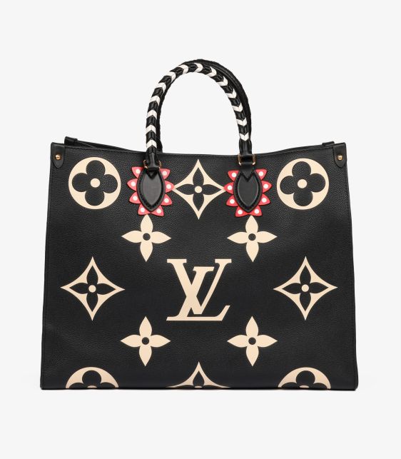 Black & Beige Giant Monogram Empreinte Leather Onthego GM