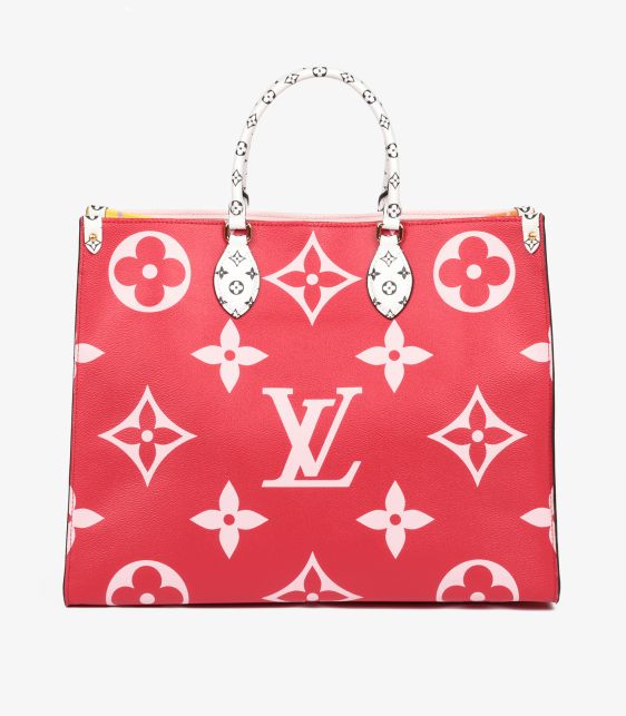 Red & Multicolour Giant Monogram Coated Canvas Onthego GM