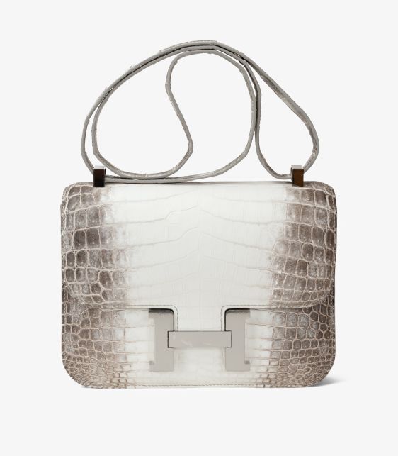 Hermès Blanc Himalaya Matte Niloticus Crocodile Leather Constance 24