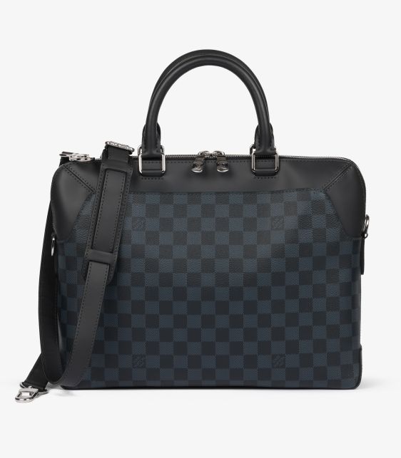 Damier Cobalt Coated Canvas & Navy Calfskin Leather Oliver Porte Documents