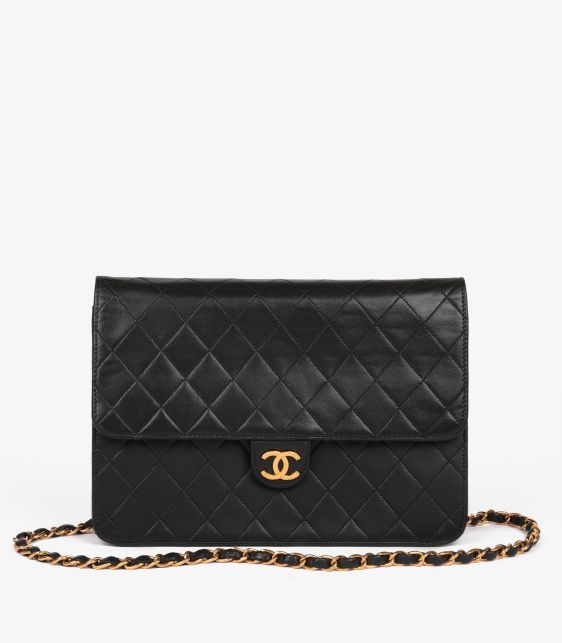Black Quilted Lambskin Vintage Medium Classic Single Flap Bag