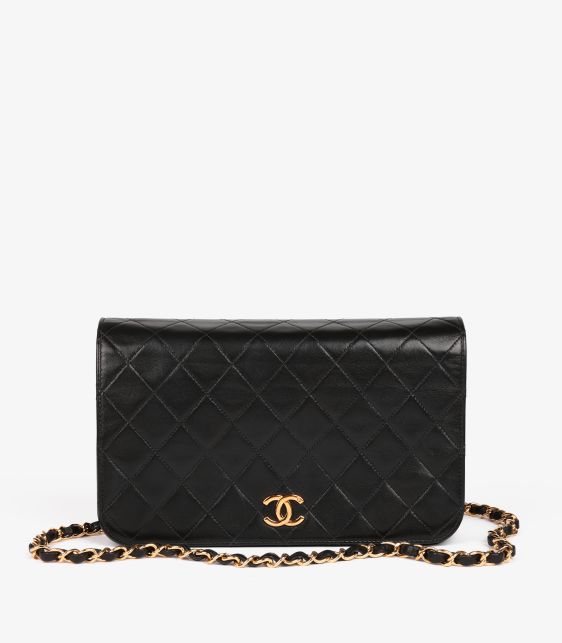 Black Quilted Lambskin Vintage Small Classic Single Full Flap Bag
