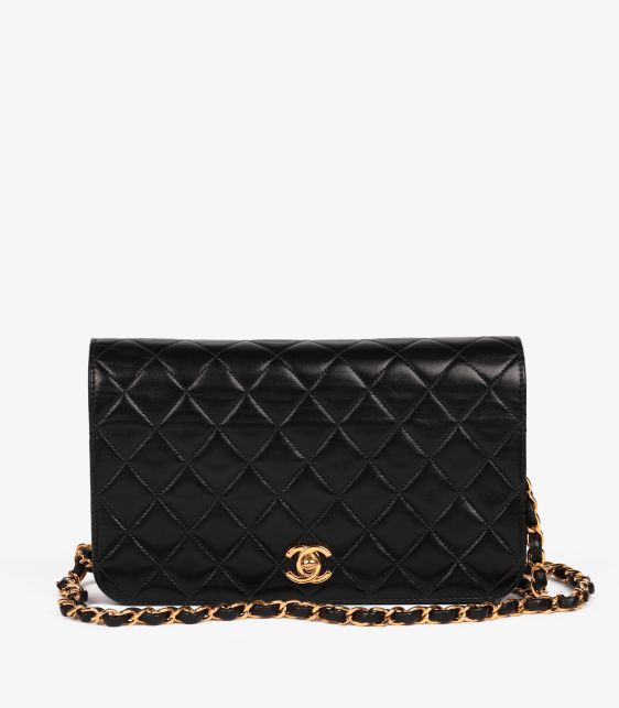 Black Quilted Lambskin Vintage Small Classic Single Full Flap Bag