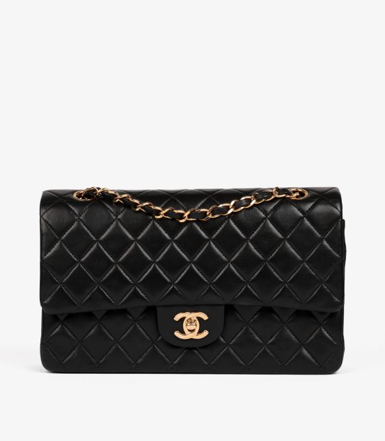 Black Quilted Lambskin Vintage Medium Classic Double Flap Bag