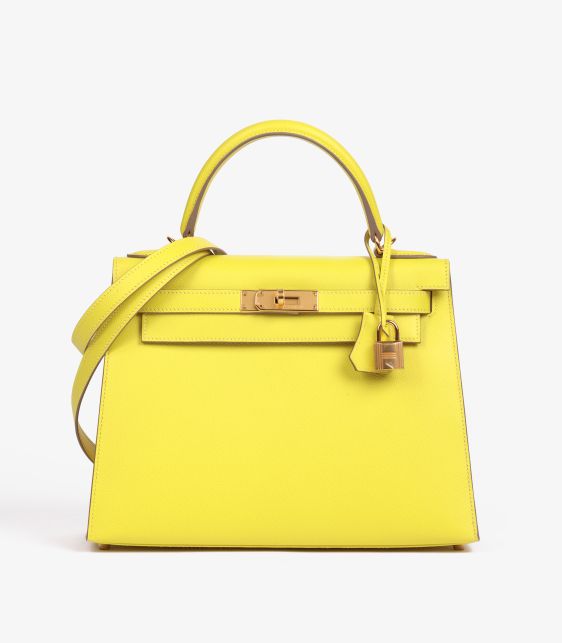 Lime Epsom Leather Kelly 28cm Sellier