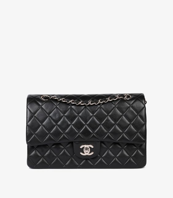 Black Quilted Lambskin Vintage Medium Classic Double Flap Bag