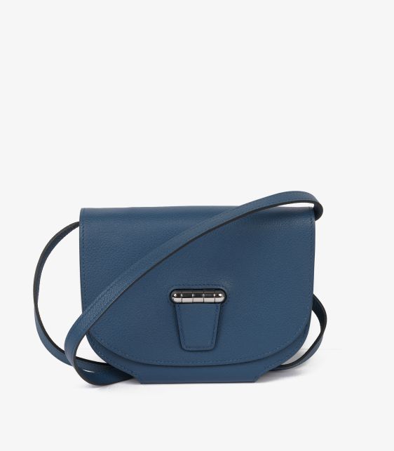 Bleu Saphir Evercolour Leather Mini Convoyeur Bag