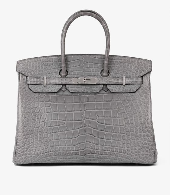 Gris Paris Matte Alligator Leather Birkin 35cm Retourne