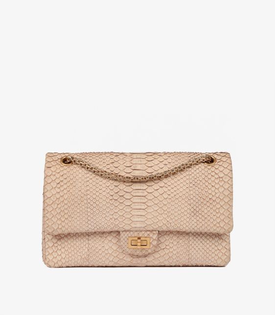 Beige Python Leather 226 2.55 Reissue Double Flap Bag