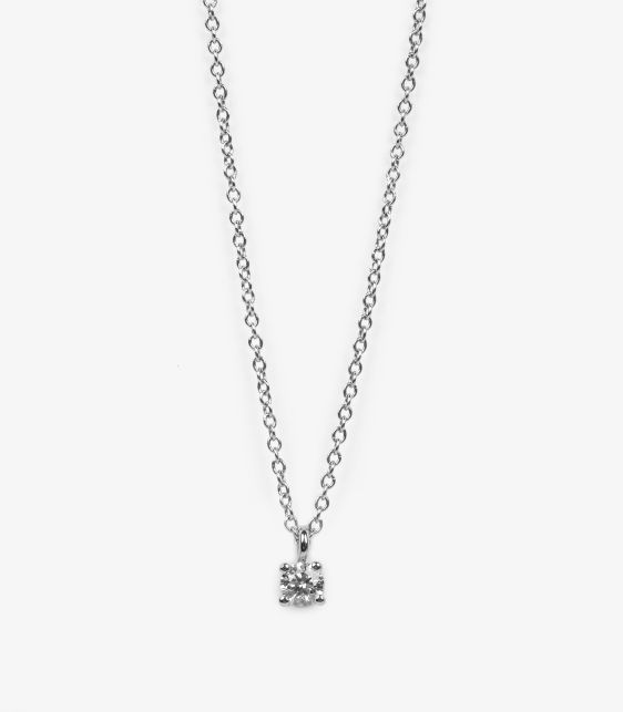 0.12ct Brilliant Cut Solitaire Diamond Platinum Necklace