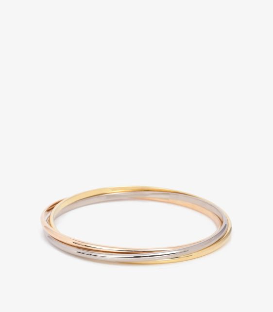 18ct White Gold, 18ct Yellow Gold and 18ct Rose Gold Small Trinity Bangle