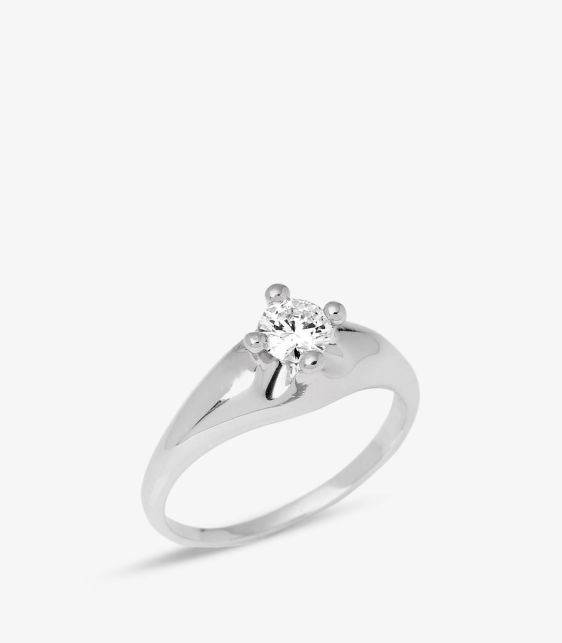 Bulgari 0.30ct Brilliant Cut Diamond Platinum Solitaire Ring at Xupes