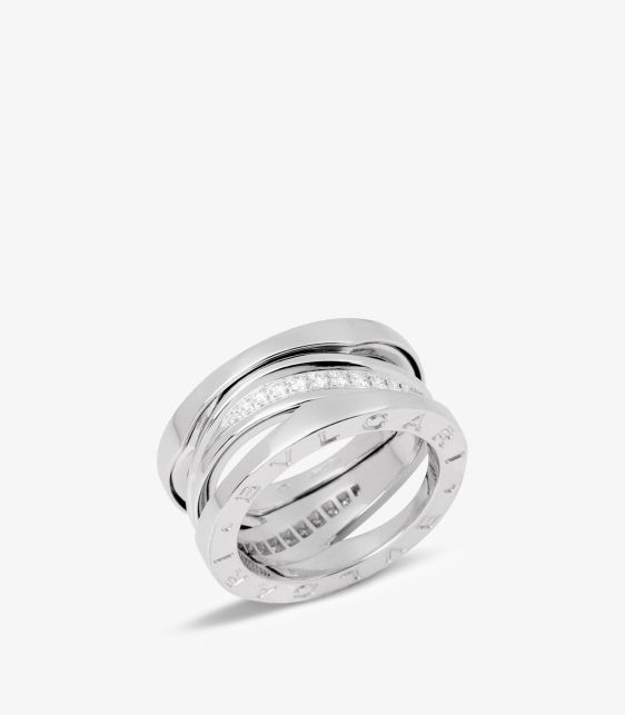 Bulgari Diamond 18ct White Gold B.zero1 Legend Ring at Xupes