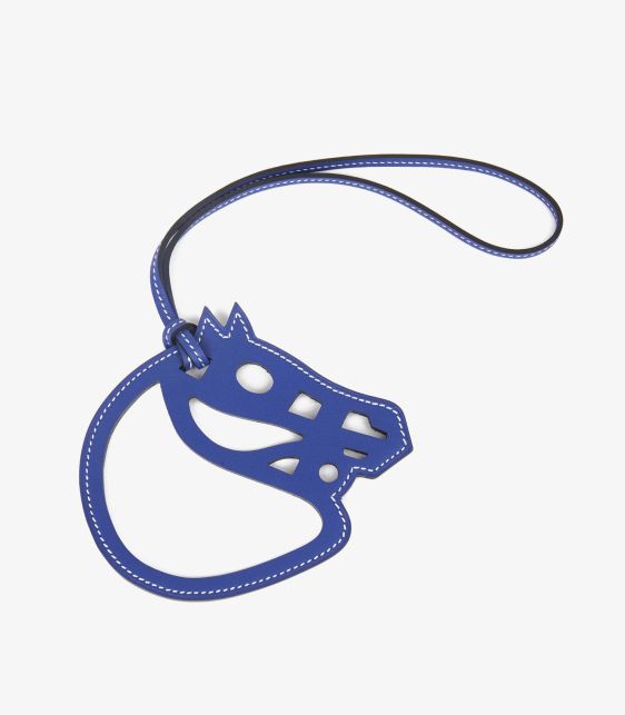 Hermès Bleu Electric Swift Leather Paddock Cheval Charm at Xupes
