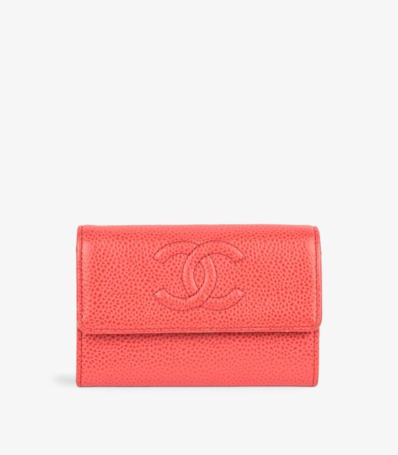 Chanel Red Caviar Leather Timeless Coin Purse at Xupes