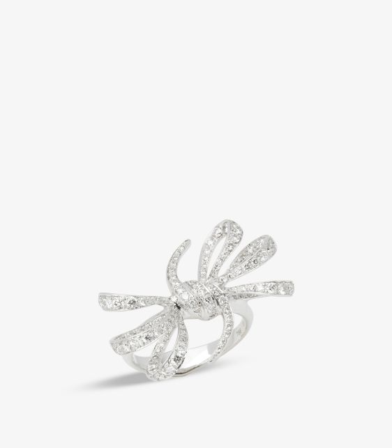 Stephen Webster Pave Diamond Forget me Not 18ct White Gold Bow Ring at Xupes