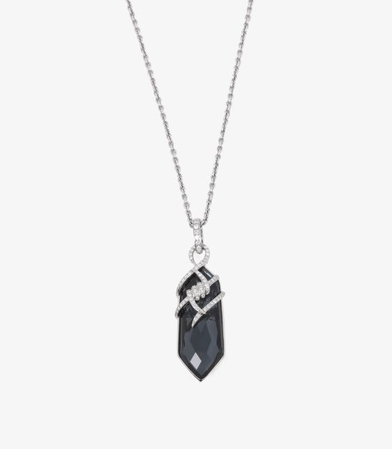 Stephen Webster Diamond and Hematite Quartz Crystal Haze 18ct White Gold Necklace at Xupes