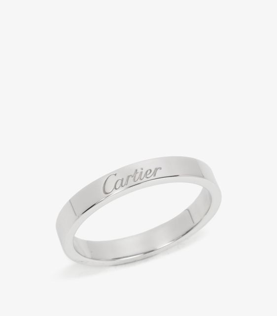 Cartier Platinum C de Cartier Wedding Band Ring at Xupes