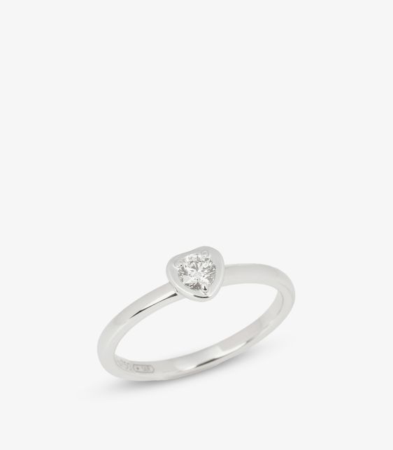 Cartier Diamond Solitaire 18ct White Gold Diamant Lègers Ring at Xupes