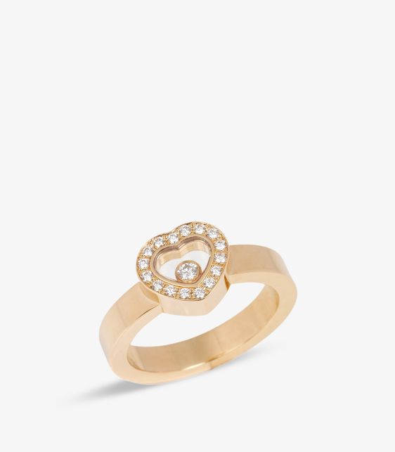 Chopard Diamond Set 18ct Yellow Gold Heart Design Happy Diamonds Ring at Xupes