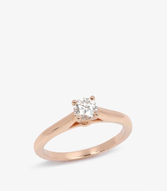 Cartier 0.24ct Brilliant Cut Solitaire Diamond 18ct Rose Gold 1895 Ring at Xupes