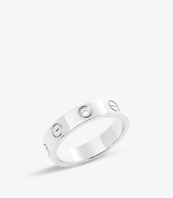 Cartier 1 Diamond 18ct White Gold Love Wedding Band Ring at Xupes