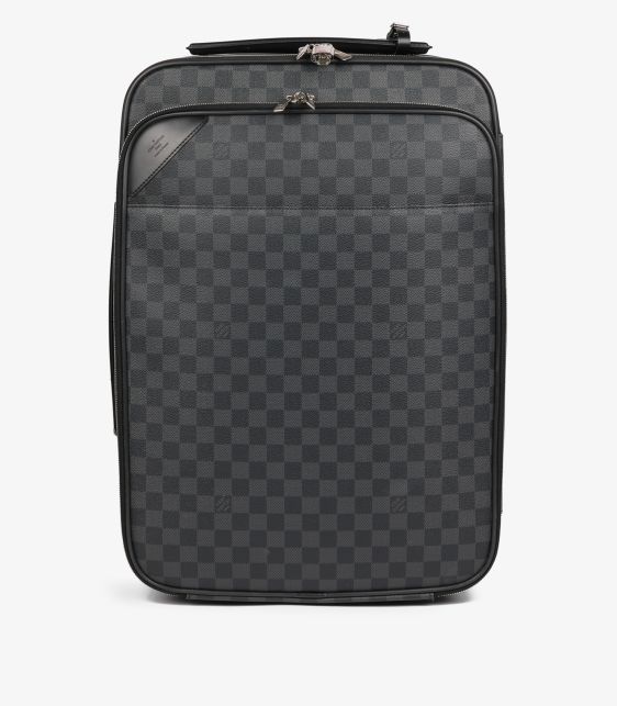 Damier Graphite Coated Canvas & Black Calfskin Leather Pegase 55