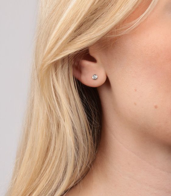 0.16ct Brilliant Cut Platinum Elsa Peretti Diamonds by the Yard Stud Earrings