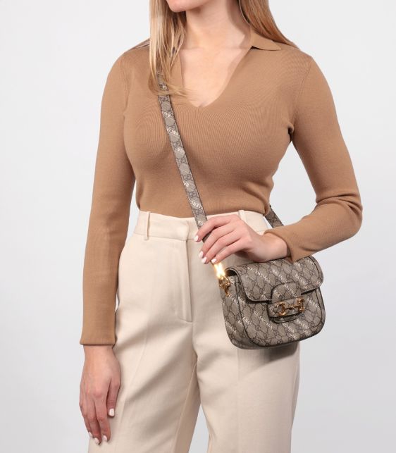 x Balenciaga Beige GG Supreme Canvas The Hacker Project Web Mini Horsebit 1955