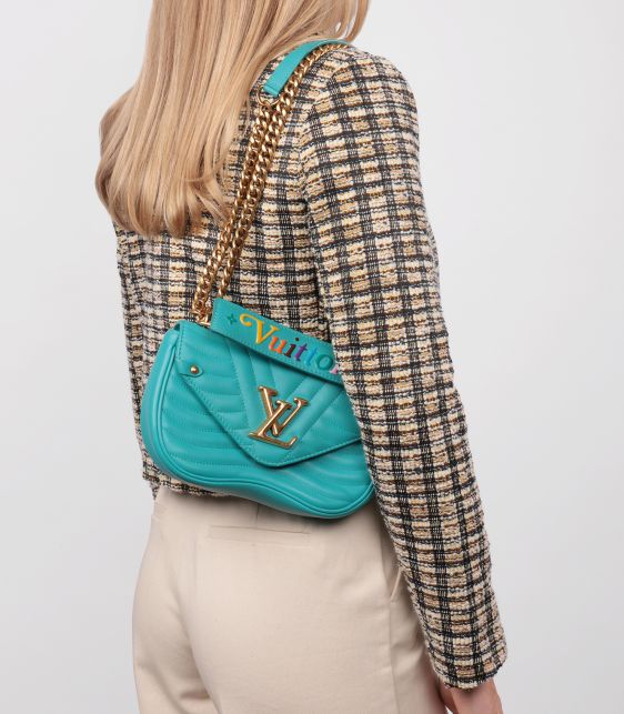 Malibu Green Quilted Calfskin Leather New Wave Chain PM